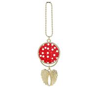 Red White Polka Dot Car Hanging Ornament Rear View Mirror Pendant Lucky Presents Hanging Ornament Funny Car Pendant for Office Auto Home Decoration Golden-style