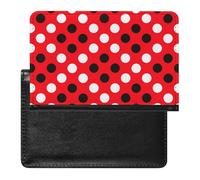 Red White Polka Dot Passport Holder PU Leather Slim Passport Cover with Card Slots Travel Document Holder Cover