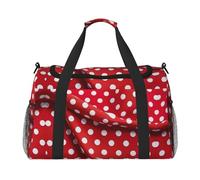 red white polka dot print Carry on Luggage for Women Men Shoulder Weekender Crossbody Bag for Yoga Travel Must Haves, Black, One Size