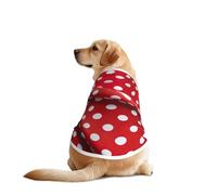 Red White Polka Dot Print Dog Outfit Sleeveles, Funny Pet Dog Clothes Machine Washable Shirt Vest For Medium Large Dogs