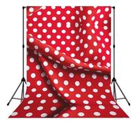 Red White Polka Dot Print Photo Studio Background 5x7ft Soft Photo Backdrop Curtain For Studio Content Creator Equipment