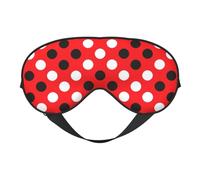 red White Polka dot Print Soft Eye Mask Lightweight Sleep Aid Breathable Blackout Travel Nap Yoga Meditation