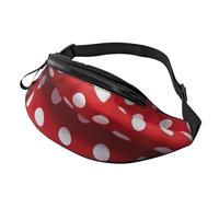 red White Polka dot Print Unisex Waist Bag Travel Accessory Fits Sunglasses Keys Power Banks Phones Pack