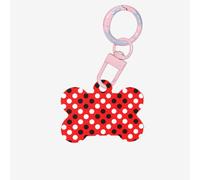 Red White Polka Dot Printing Acrylic Dog Bone Ornament,Dog Tags Personalized Pet Ornament, Key Chain Bone Shaped Id Tags