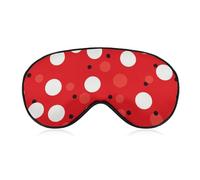 Red White Polka Dot Sleeping Mask, Light Blocking Eye Mask, Comfortable and Soft, Eye Cover with Elastic Band, Suitable for Men and Women, Suitable for Travel/Sleeping