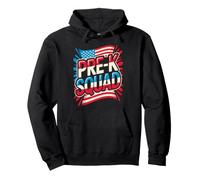 Red White PRE-K School SQUAD Teacher Happy Future Heroes USA Pullover Hoodie
