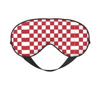 Red White Printing Double Side Soft Eye Mask Reversible Design, Adjustable for Snug Fit, Blocks Light Eye Mask