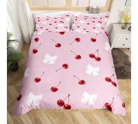 (Red White Purple, King(No Comforter)) Homewish Cute Bowknot Bedding Set Double,Red Pin Ribbon Bow Duvet Cover for Girls Kids Princess,Geometric Butterfly Tie Print Bed Set,Various Bowtie