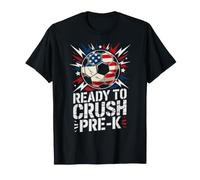 Red White Ready Crush PRE-K Kick Off Soccer Teacher Happy T-Shirt