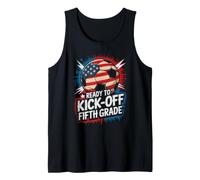 Red White Ready KICK Off Fifth Grade Soccer Teacher Game On Tank Top