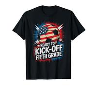 Red White Ready KICK Off Fifth Grade Soccer Teacher Game On Value Graphic T-Shirt