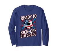 Red White Ready to KICK Off 5TH Grade Soccer First Day US Long Sleeve T-Shirt