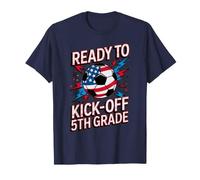 Red White Ready to KICK Off 5TH Grade Soccer First Day US T-Shirt