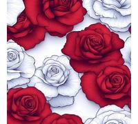 Red White Rose Self Adhesive Wallpaper Plants Flower Contact Paper Peel and Stick Wallpaper Thicken Waterproof Matte with Sticky Back Canvas Wall Cabinets Furniture Stickers Decorate 0.4×20 m