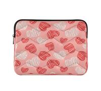 Red White Scribble Hearts Pink Computer Laptop Bag, Protective Padded 13.3 Inch Laptop Sleeve for Women