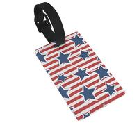 Red White Star Stripe Flag Luggage Tags Suitcases Handbag Tag Labels with Name Id Quickly Identify Travel Essential