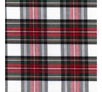 Red & White Stewart Tartan 100% Cotton - 100% Cotton Check Fabric