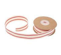 Red White Striped Cotton Ribbon Tape 2.5cm 10 Yard Double-Sided