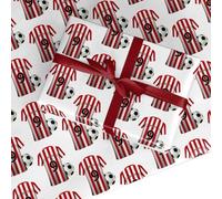 Red White Striped Personalised Football Shirt Wrapping Paper Custom Birthday Gift Wrap - For Him Mens Dad Father's Day Christmas Boys Kids Adult - Any Name & Number - 1 Sheet (50cm x 65cm)