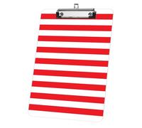 Red White Stripes Waterproof Clipboard A4, Acrylic Decorative Legal Size Clip Board 9"× 12. 5" with Low Profile Metal Clip, Clipboards A4 for School Offoce Lady Men Women Nurses