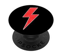 RED & WHITE Thunderbolt Lightning Bolt Design Team PopSockets Swappable PopGrip