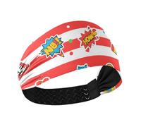 Red White Vintage Graffiti Cooling womens headband Elastic sweaty bands for Workouts hiking Volleyball bandas para el cabello deportivas