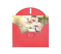 Red WHJSHOP An orchid. Prints Greeting Card - High-End Pearlescent Paper with Double-Sided Pearl Effect