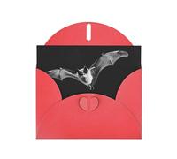 Red WHJSHOP Bats in the Sky Prints Greeting Card - High-End Pearlescent Paper Double Sided Pearl Effect Love Buckle Pearl Paper Envelope