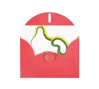 Red WHJSHOP Centipede and Snake Prints Greeting Card - High-End Pearlescent Paper Double Sided Pearl Effect Love Buckle Pearl Paper Envelope