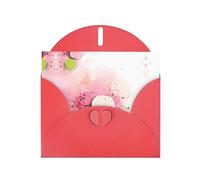 Red WHJSHOP Color fragment paper Prints Greeting Card - High-End Pearlescent Paper Double Sided Pearl Effect Love Buckle Pearl Paper Envelope