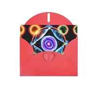 Red WHJSHOP Cosmic Stars Prints Greeting Card - High-End Pearlescent Paper Double Sided Pearl Effect Love Buckle Pearl Paper Envelope