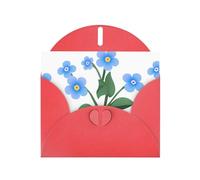 Red WHJSHOP Don't forget I love you Prints Greeting Card - High-End Pearlescent Paper Double Sided Pearl Effect Love Buckle Pearl Paper Envelope