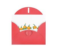 Red WHJSHOP Flower thorn pumpkin Prints Greeting Card - High-End Pearlescent Paper Double Sided Pearl Effect Love Buckle Pearl Paper Envelope