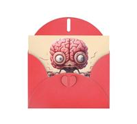 Red WHJSHOP Human Brain Prints Greeting Card - High-End Pearlescent Paper Double Sided Pearl Effect Love Buckle Pearl Paper Envelope