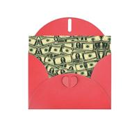 Red WHJSHOP many cartoon dollars Prints Greeting Card - High-End Pearlescent Paper Double Sided Pearl Effect Love Buckle Pearl Paper Envelope