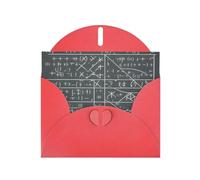 Red WHJSHOP Math Geometry Geek Calculus Prints Greeting Card - High-End Pearlescent Paper Double Sided Pearl Effect Love Buckle Pearl Paper Envelope