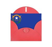 Red WHJSHOP Nevada State Flag Prints Greeting Card - High-End Pearlescent Paper with Double-Sided Pearl Effect