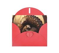 Red WHJSHOP pangolin parenting print Prints Greeting Card - High-End Pearlescent Paper Double Sided Pearl Effect Love Buckle Pearl Paper Envelope