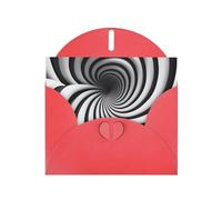 Red WHJSHOP spiral optical illusion gif Prints Greeting Card - High-End Pearlescent Paper Double Sided Pearl Effect Love Buckle Pearl Paper Envelope
