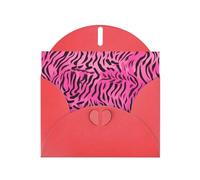 Red WHJSHOP zebra tiger leopard pink Prints Greeting Card - High-End Pearlescent Paper Double Sided Pearl Effect Love Buckle Pearl Paper Envelope