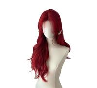 Red wig woman lace head set big wave curly hair cosplay long hair