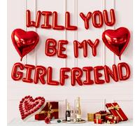 Red Will You Be My GF Balloons
