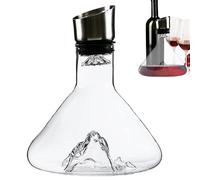 Red Wine Aerator - 1.5L Glass Decanter with Built in Filter, Hand Held Pouring Dispenser for Wine Oxidation and Smooth Taste, Stylish Serving Accessory, Ideal for Dinner Gatherings Home Bar Events