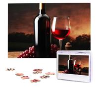 Red Wine and Bottle Jigsaw Puzzle 1000 Piece Wooden Jigsaw Puzzles Personalized Picture Puzzle Custom Jigsaw Puzzles for Adult Wedding