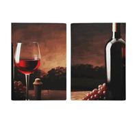 Red Wine And Bottle Passport Holder, ID Card Protector Case Passport Holder with Slot Passports Travel Wallet Document Cover for Women And Men