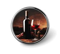 Red Wine And Bottle Round Badge Cute Brooch Hats Jackets Decor Personalized Lapel Pin Clothing Jewelry Accessories for Wedding Party Gift