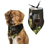 Red Wine And Grape Dog Bandana Puppy Cat Scarfs Bibs Washable Triangle Kerchief Pet Gifts