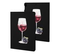 Red Wine And Grape Funny Tablet Cases Multi-Viewing Angels Trifold Stand Case Compatible with iPad Series