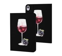 Red Wine And Grape Funny Tablet Cases Multi-Viewing Angels Trifold Stand Case Compatible with iPad Series