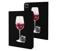 Red Wine And Grape Funny Tablet Cases Multi-Viewing Angels Trifold Stand Case Compatible with iPad Series
